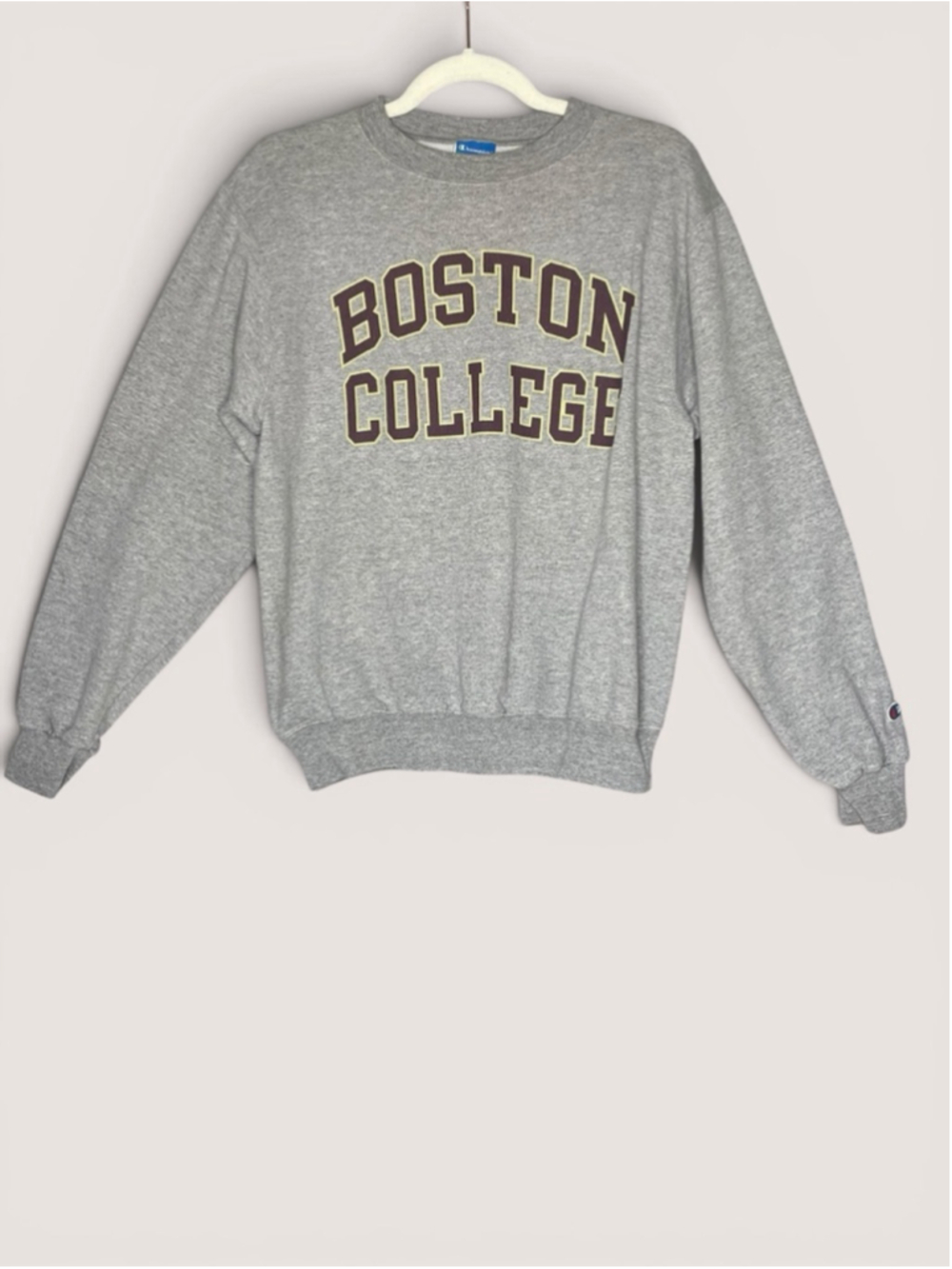 Champion Boston College Gray Eco Fleece Crewneck Sweatshirt Small